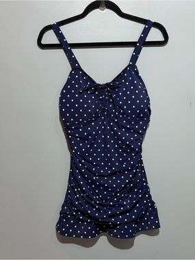 Septangle Polka Dot One Piece Swimsuit Swim Dress